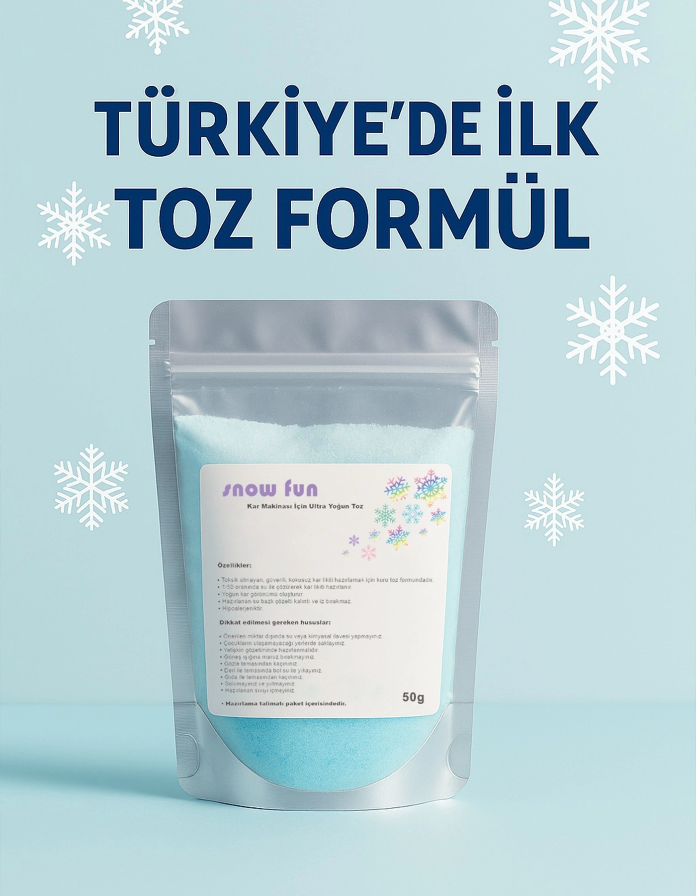 Snow Fun Ultra Yoğun Kar Efekti Likiti Tozu – 50 g